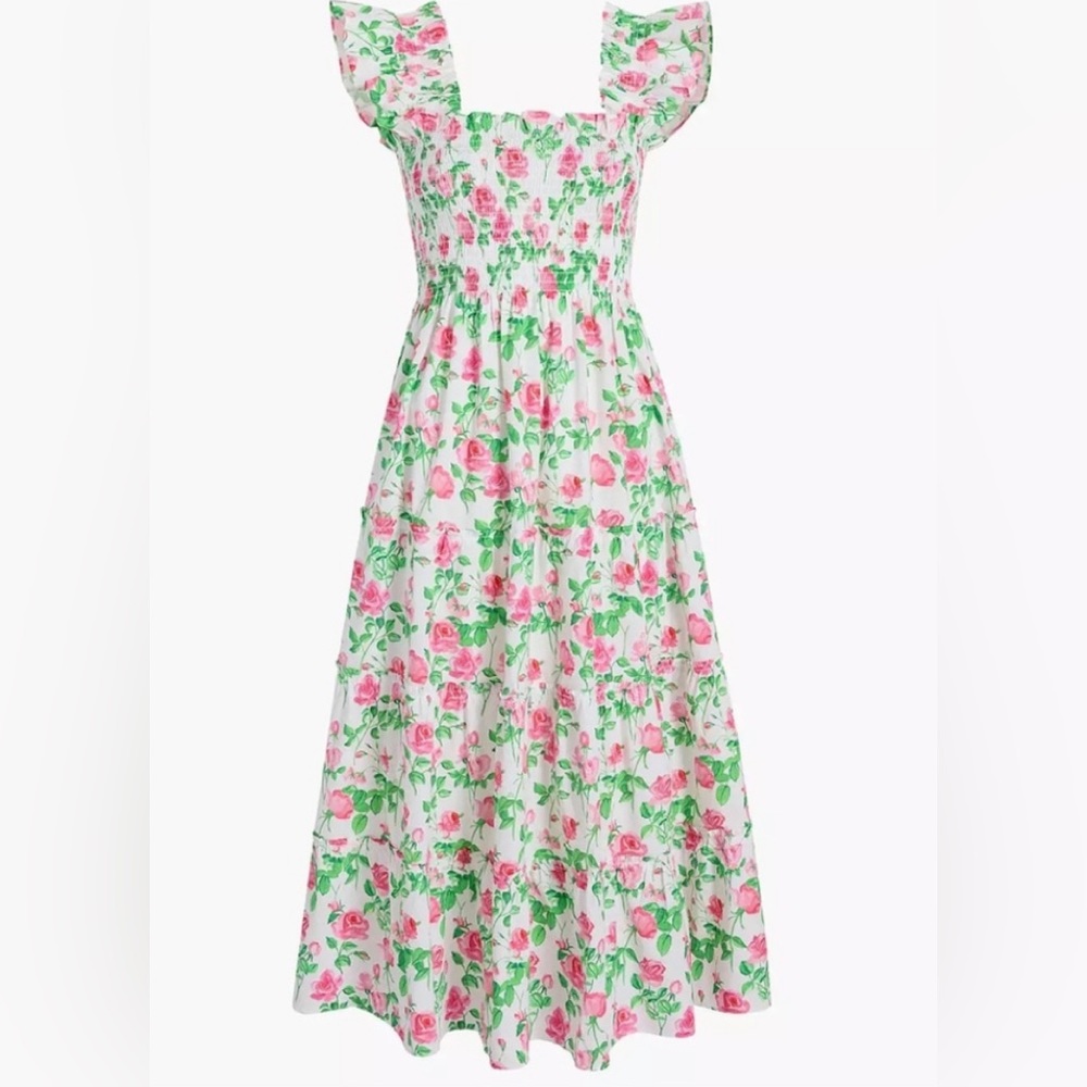 Hill House Nap Dress roses print XS like new